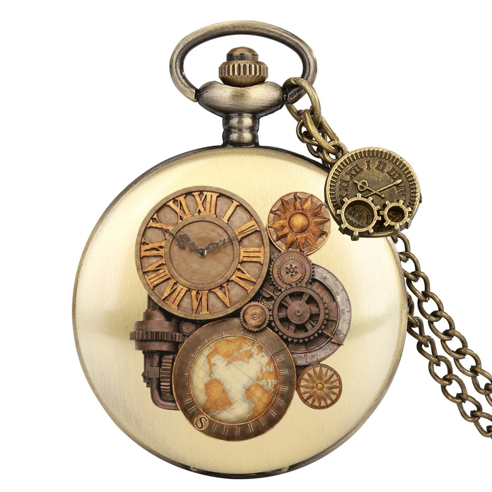Unique Souvenir Classical Bronze Men's Quartz Pocket Watch with Slim Chain Gear Tag Vintage Exquisite Pendant Necklace Watches
Unique Souvenir Classical Bronze Men's Quartz Pocket Watch with Slim Chain Gear Tag Vintage Exquisite Pendant Necklace Watches