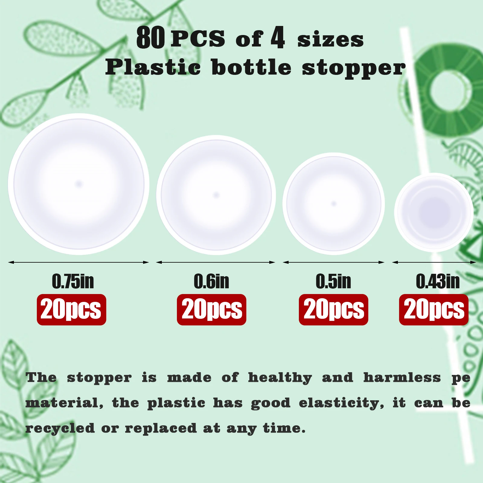 80 Pcs Salt And Pepper Shaker Stoppers 3/4 Inch, 1/2 Inch, 3/5 Inch And 7/16
80 Pcs Salt And Pepper Shaker Stoppers 3/4 Inch, 1/2 Inch, 3/5 Inch And 7/16