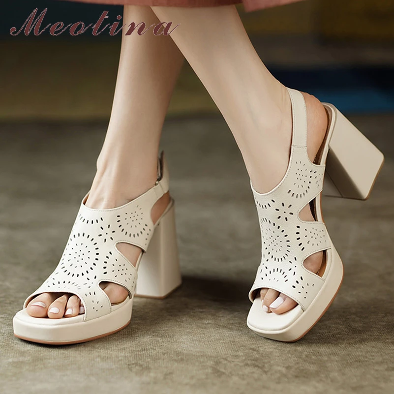 Meotina Women Genuine Leather Sandals Square Toe Platform Thick High Heel Buckle Ladies Fashion Shoes Summer Beige Pink 40
Meotina Women Genuine Leather Sandals Square Toe Platform Thick High Heel Buckle Ladies Fashion Shoes Summer Beige Pink 40
