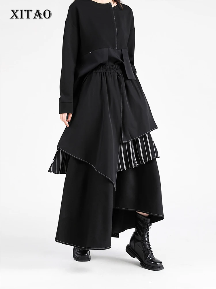 XITAO Plaid Patchwork Skirt Original Minority Designer Style Skirt High Waist Loose All-match Temperament Goddess WLD13485 
XITAO Plaid Patchwork Skirt Original Minority Designer Style Skirt High Waist Loose All-match Temperament Goddess WLD13485