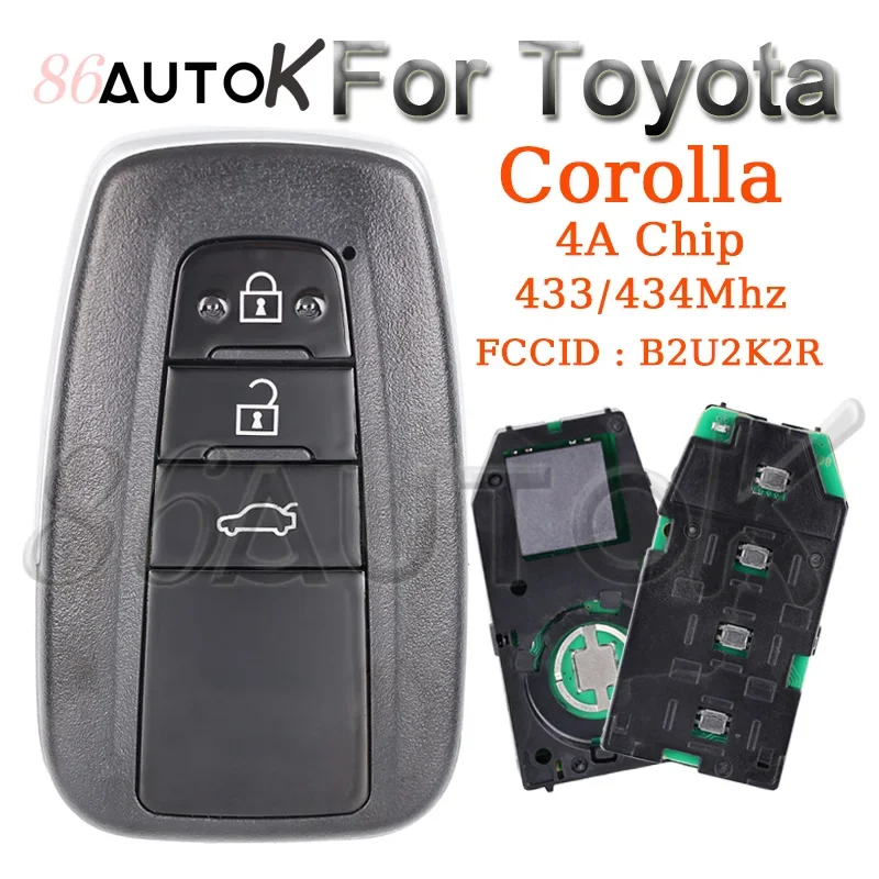 Умный дистанционный ключ для Toyota Corolla Cross 2018 + B2U2K2R 433/434 МГц 4A чип 8990H-02050 HITAG AES NCF29A1M корпус ключа 3 кнопки 
Умный дистанционный ключ для Toyota Corolla Cross 2018 + B2U2K2R 433/434 МГц 4A чип 8990H-02050 HITAG AES NCF29A1M корпус ключа 3 кнопки