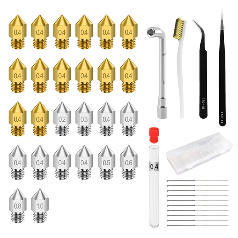 26Pcs Nozzle Cleaning Needle MK8 E3D Nozzle Cleaning Tool Kit Removal Clean Wrench Tweezer 3D Printer Part CR10 Ender
26Pcs Nozzle Cleaning Needle MK8 E3D Nozzle Cleaning Tool Kit Removal Clean Wrench Tweezer 3D Printer Part CR10 Ender