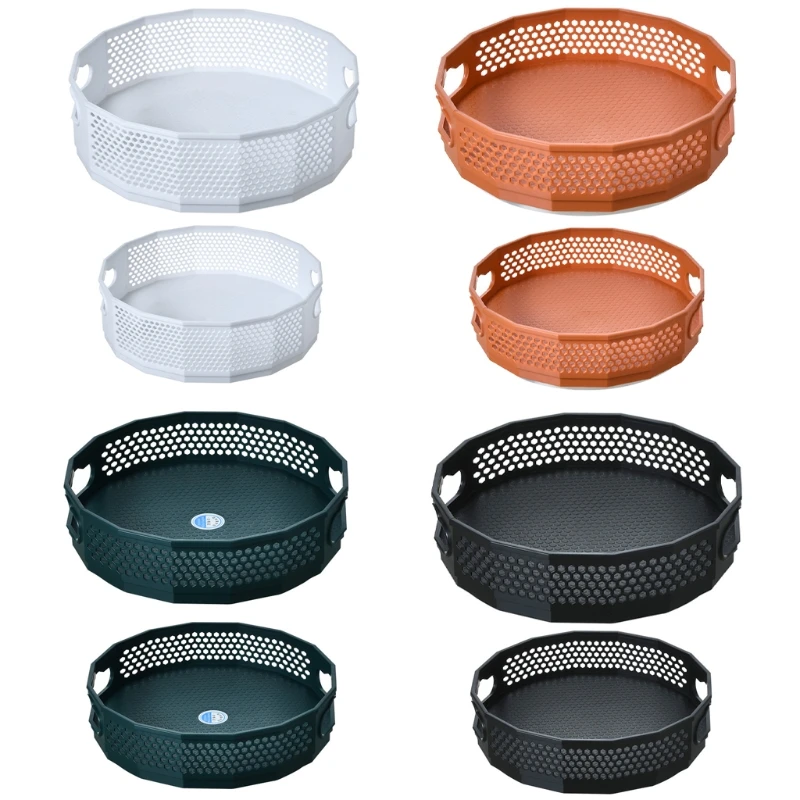 2Pcs Kitchen Turntable Storage Basket Box Rotating Non-Slip Plastic Spice Rack Spinning Tray Organizer with Handles for Cabinet
2Pcs Kitchen Turntable Storage Basket Box Rotating Non-Slip Plastic Spice Rack Spinning Tray Organizer with Handles for Cabinet