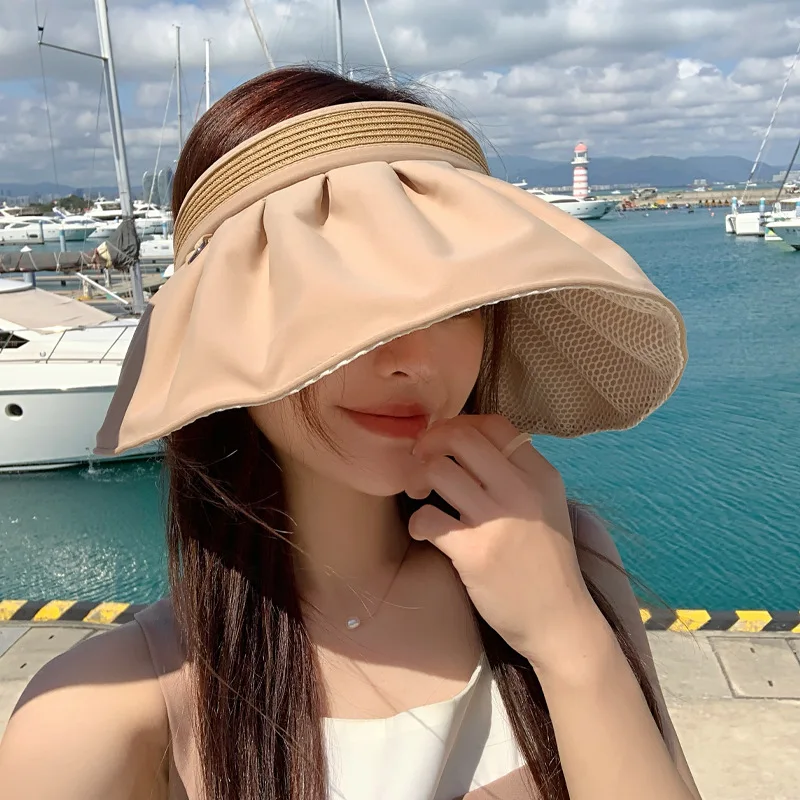 Korean Hat Women's High Quality Straw Top Sun Protection Visor Sun Hat Outdoor Travel Sun Hat Summer Shell-like Bonnet New
Korean Hat Women's High Quality Straw Top Sun Protection Visor Sun Hat Outdoor Travel Sun Hat Summer Shell-like Bonnet New