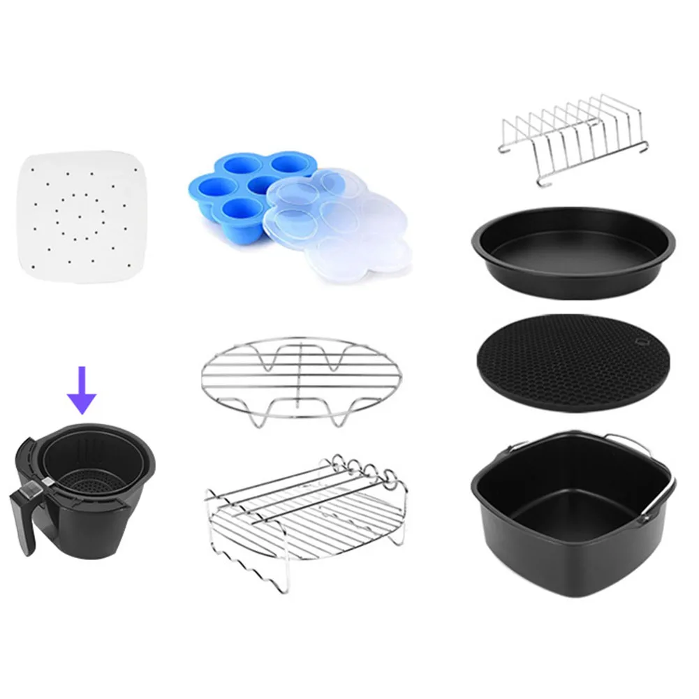8pcs/Set 7 Inch / 8 Inch Air Fryer Accessories For All Airfryer 3.7 4.2 5.3 5 Kitchen Baking Accessories
8pcs/Set 7 Inch / 8 Inch Air Fryer Accessories For All Airfryer 3.7 4.2 5.3 5 Kitchen Baking Accessories