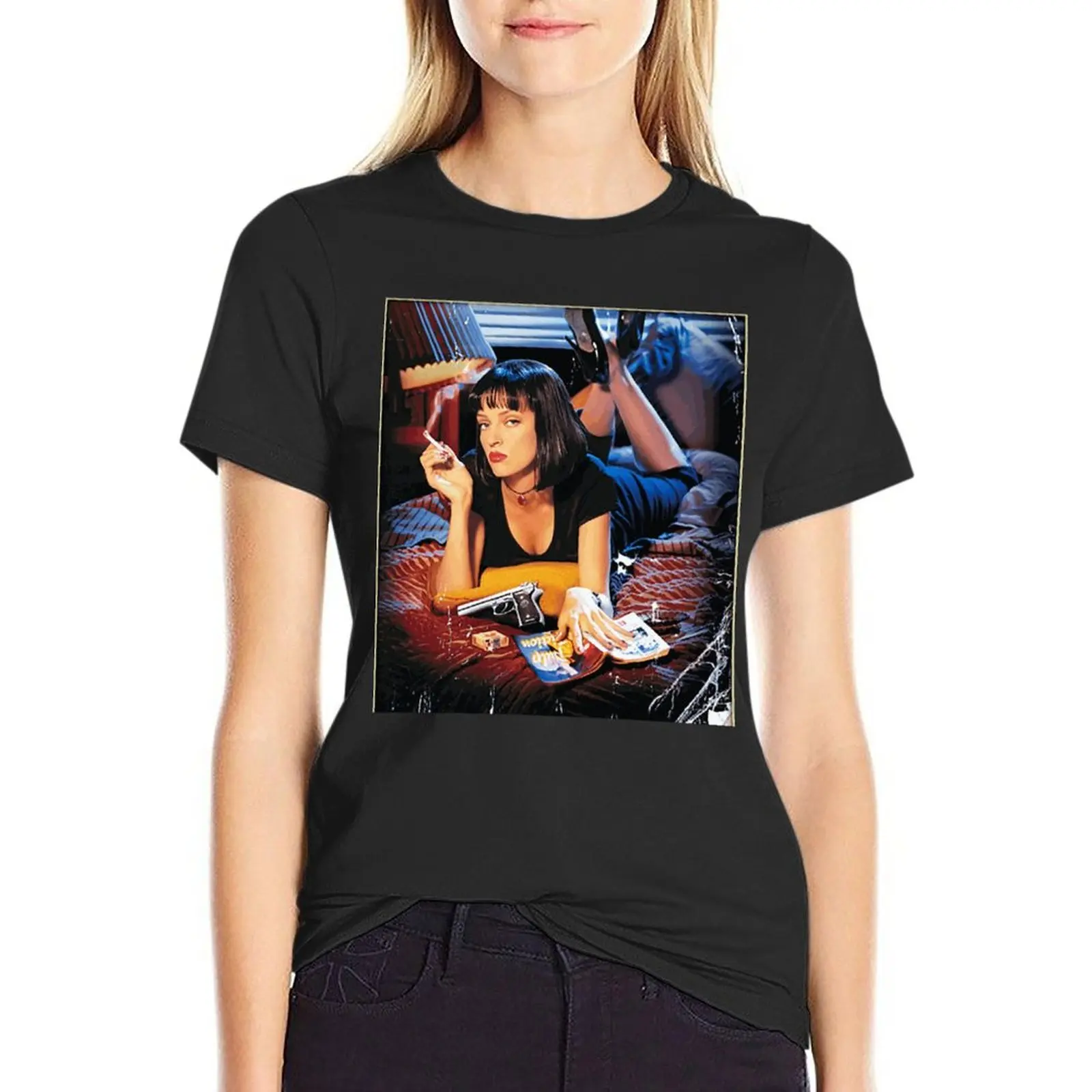 Pulp Fiction Quentin Tarantino T Shirt Film Cover 100 Cotton Summer T-Shirt Short-Sleeve Printed Women Tee Shirt
Pulp Fiction Quentin Tarantino T Shirt Film Cover 100 Cotton Summer T-Shirt Short-Sleeve Printed Women Tee Shirt