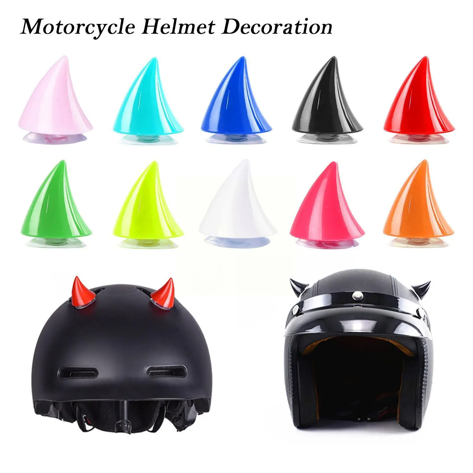 

1 шт. украшение для мотоциклетного шлема, резиновый дьявол, рога, мотоциклетный красочный декор, кошка, мотоциклетный универсальный шлем дьявол Ea W9U1
