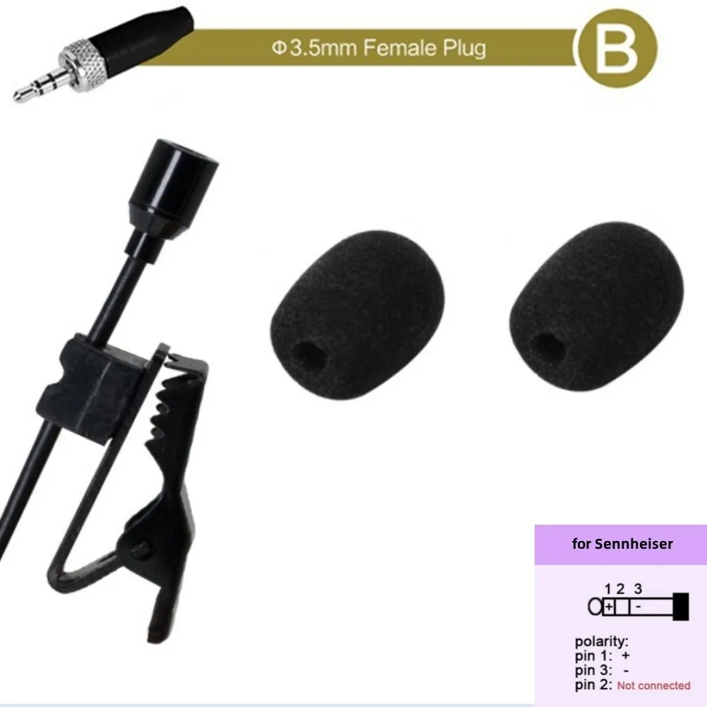 ZL-B1720B Omnidirectional Lavalier Lapel Clip Mic 3.5MM For Sennheiser Clip-On Wireless Microphones System For Broadcast
ZL-B1720B Omnidirectional Lavalier Lapel Clip Mic 3.5MM For Sennheiser Clip-On Wireless Microphones System For Broadcast