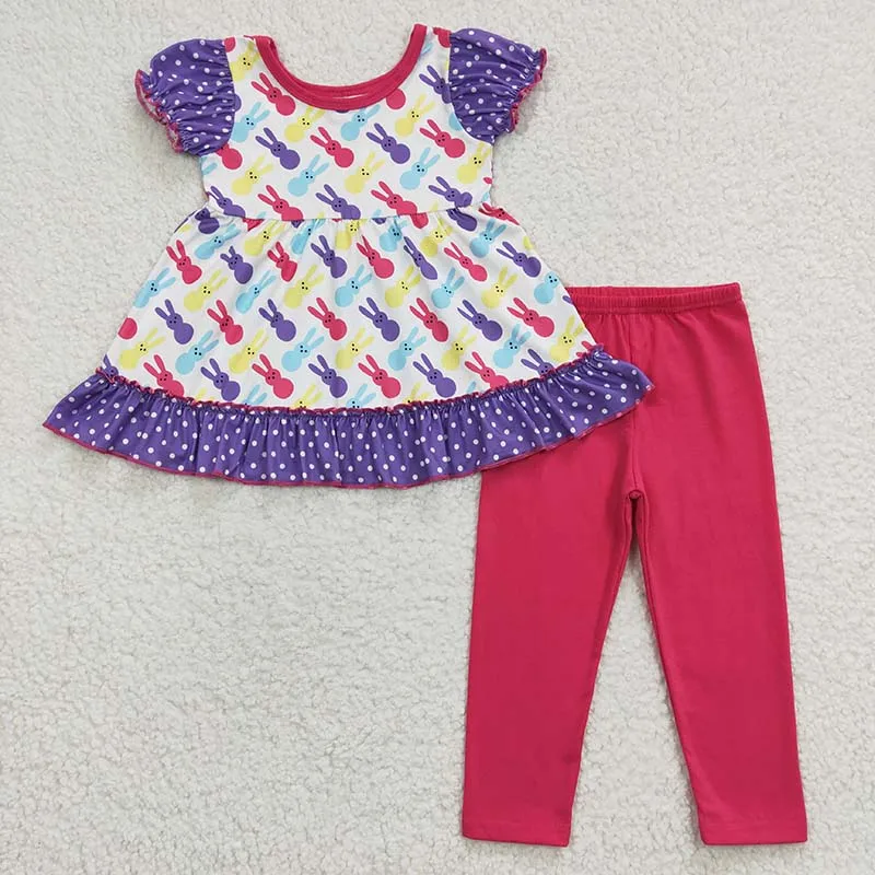 Wholesale Baby Girl Easter Bunny Kid Outfit Children Purple Dots Short Sleeves Rabbit Tunic Legging Pants Toddler Boutique Set
Wholesale Baby Girl Easter Bunny Kid Outfit Children Purple Dots Short Sleeves Rabbit Tunic Legging Pants Toddler Boutique Set