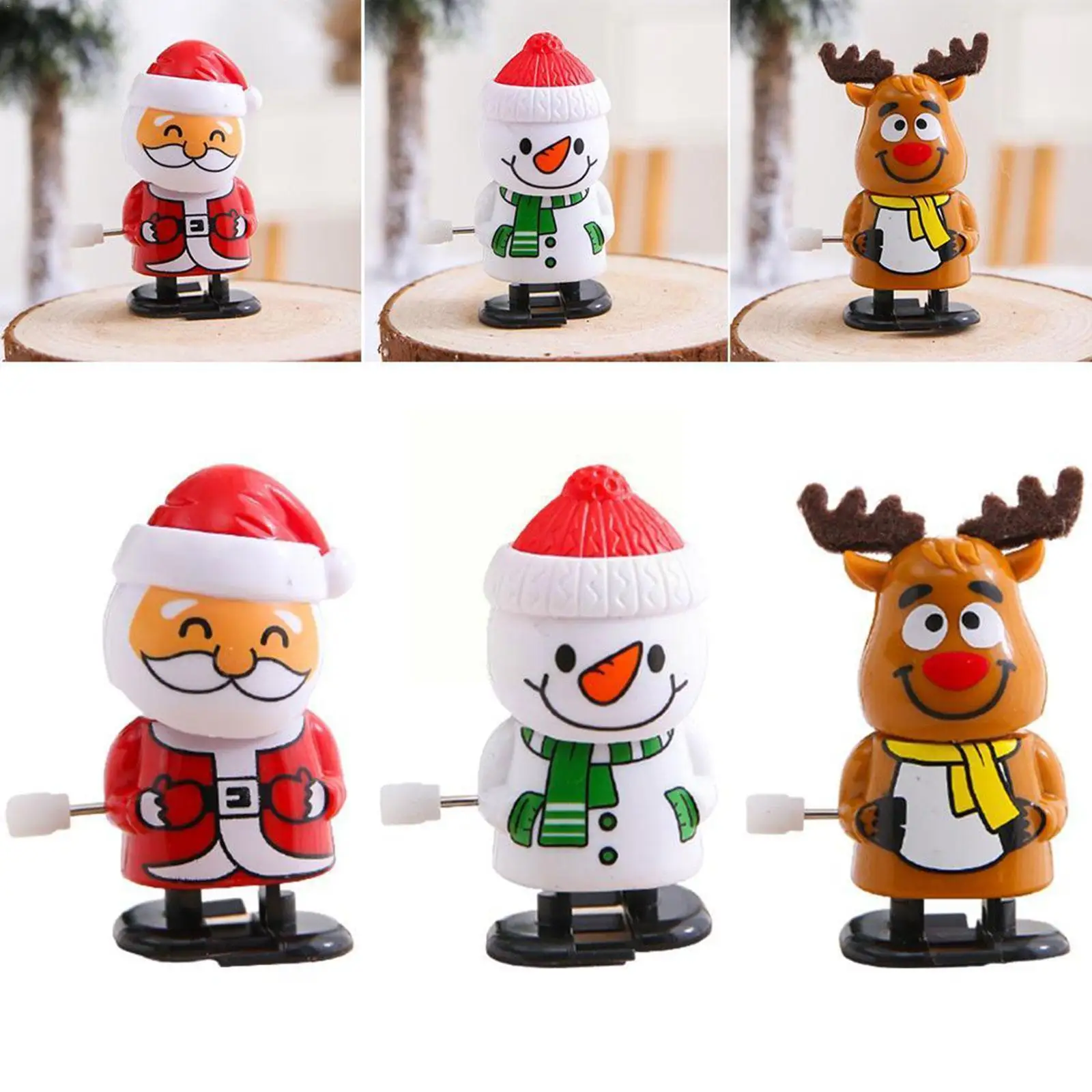 

Christmas Clockwork Santa Claus Wind Up Toys Funy Elk Toys Children Xmas Clockwork Snowman Girls Novel Walking Gifts Boys V0D2