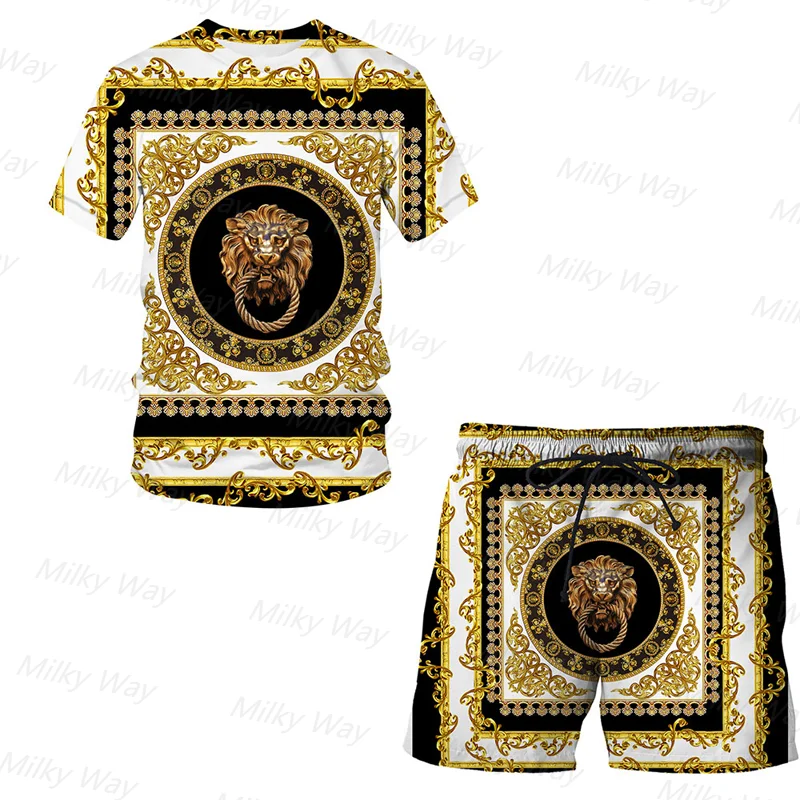 Summer T-Shirt Shorts Suit For Men Luxury High-End Pattern Tracksuit Vintage Outfit Casual Stylish Sweatersuit Set Streetwear
Summer T-Shirt Shorts Suit For Men Luxury High-End Pattern Tracksuit Vintage Outfit Casual Stylish Sweatersuit Set Streetwear