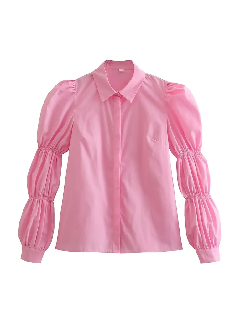 MESTTRAF Sexy Design 2022 Women Front Button Loose Shirts Vintage Lapel Collar Long Sleeve Female Blouses Blusas Chic Tops 
MESTTRAF Sexy Design 2022 Women Front Button Loose Shirts Vintage Lapel Collar Long Sleeve Female Blouses Blusas Chic Tops