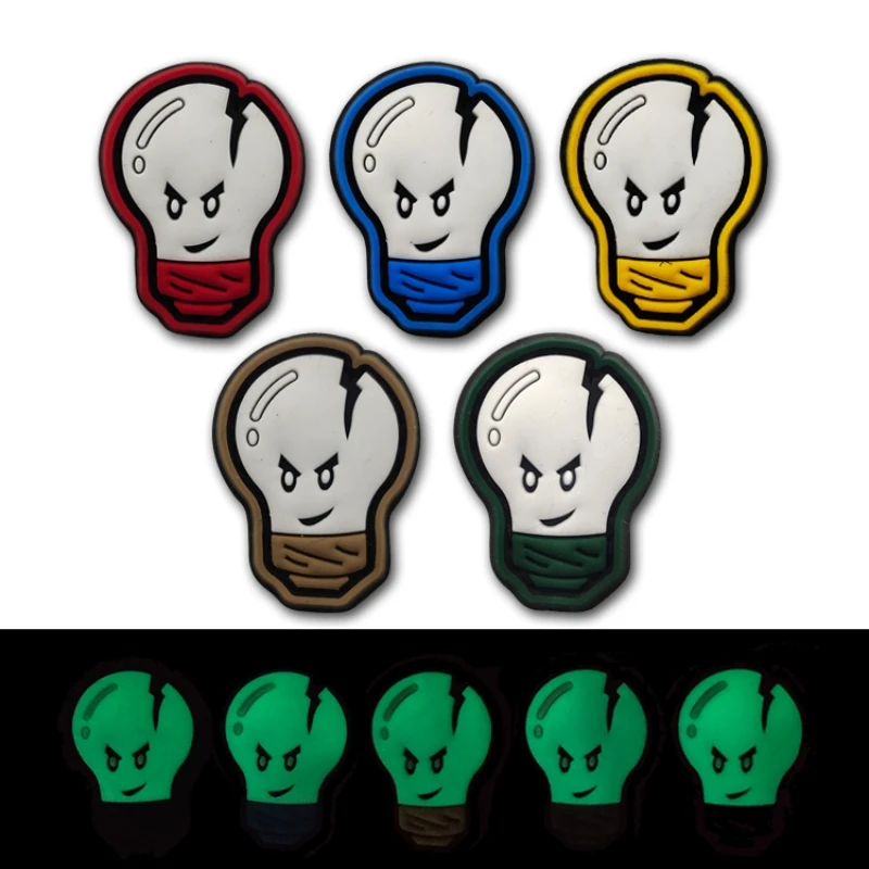 Cartoon Glow Small Light Bulb PVC Night Armband Morale Badge Tactical Patch Backpack Sticker Hook and Loop Patches on Clothes 
Cartoon Glow Small Light Bulb PVC Night Armband Morale Badge Tactical Patch Backpack Sticker Hook and Loop Patches on Clothes
