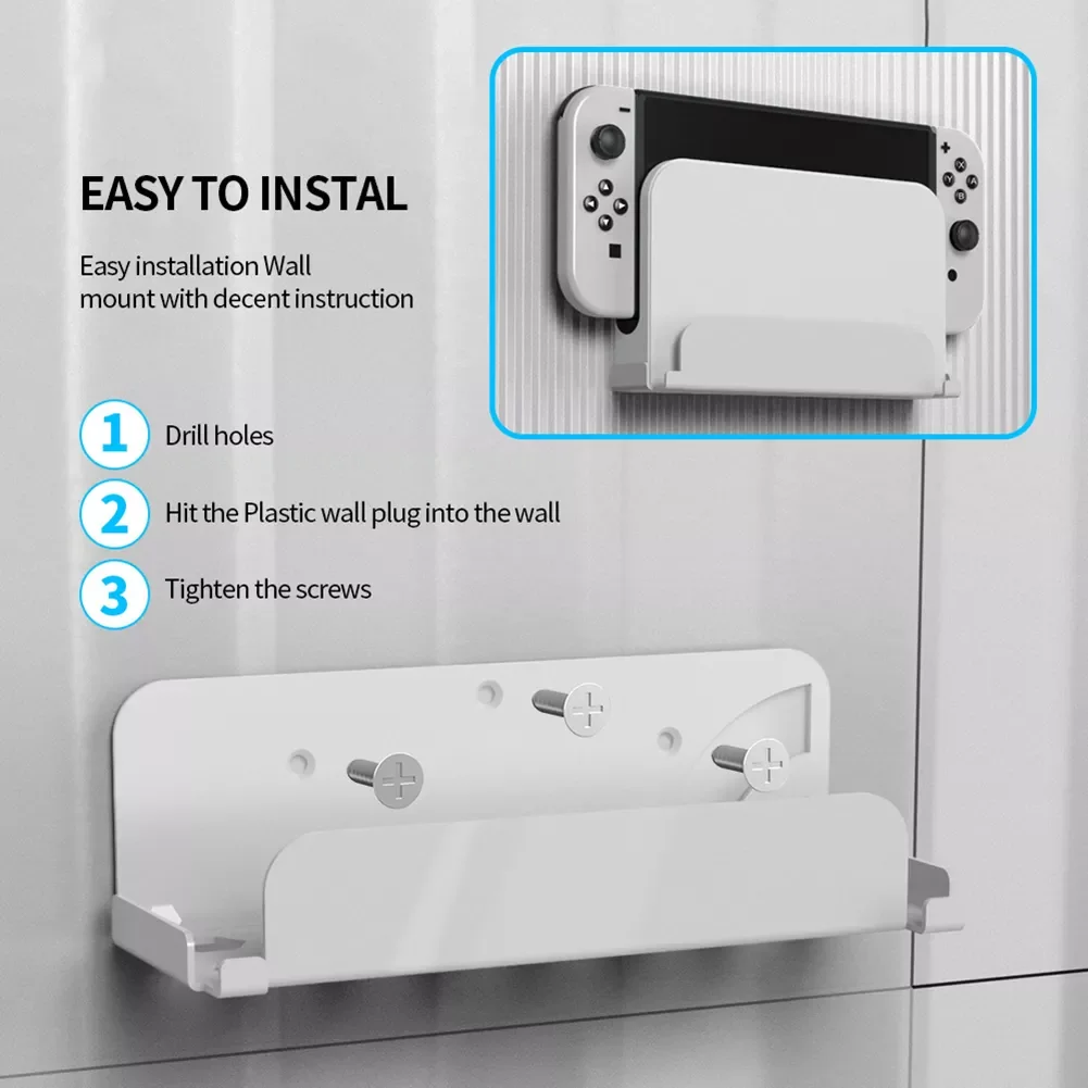 Wall Mount Holder for Nintendo Switch Console Dock Station Floating Wall Shelf Bracket For Nitendo Switch OLED Storage Stand
Wall Mount Holder for Nintendo Switch Console Dock Station Floating Wall Shelf Bracket For Nitendo Switch OLED Storage Stand