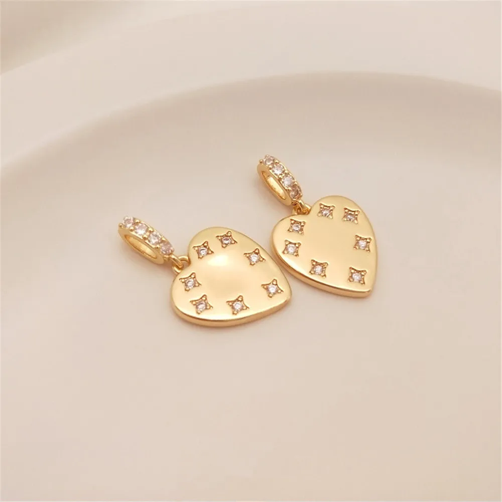 European tide INS wind 14K wrapped gold seven star zircon heart shape hanging tag DIY necklace bracelet jewelry pendant
European tide INS wind 14K wrapped gold seven star zircon heart shape hanging tag DIY necklace bracelet jewelry pendant