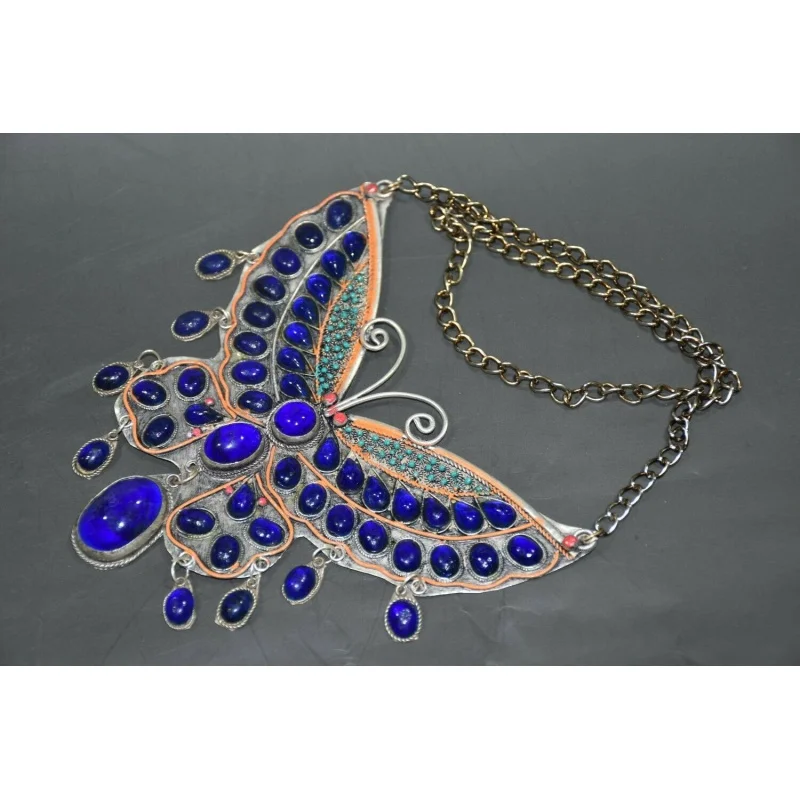 China Red Copper Silver Plating Cloisonné Inlay Blue Gem Ethnic Style Pendant 65
China Red Copper Silver Plating Cloisonné Inlay Blue Gem Ethnic Style Pendant 65