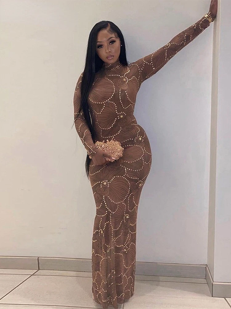 Women Long Sleeve Party Club Evening Bodycon See Through Long Dress 2022 Autumn Clothes Wholesale Items For Business
Women Long Sleeve Party Club Evening Bodycon See Through Long Dress 2022 Autumn Clothes Wholesale Items For Business