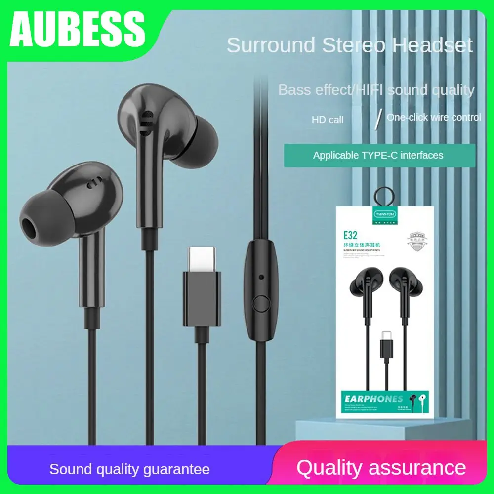 

Light Earphone Pure Copper Core Type C Earphones Stronger Bass Wired Headset Convenient Subwoofer Earphones Better Audio Quality