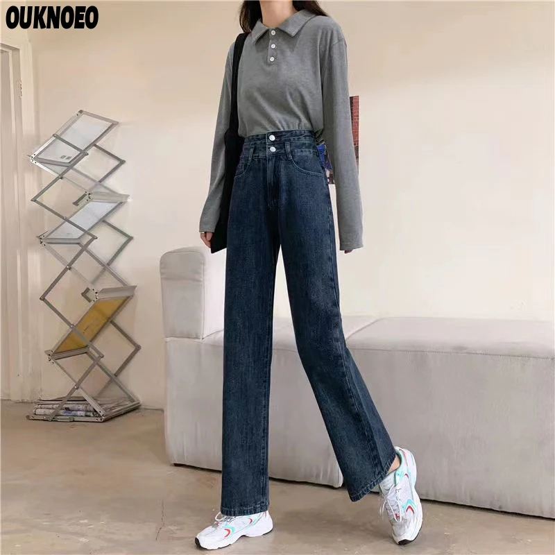 Woman's Denim Trousers High Waist Wide Leg Pants Fashion Korean Preppy Style Retro Straight Pants 2022 Summer Women Jeans
Woman's Denim Trousers High Waist Wide Leg Pants Fashion Korean Preppy Style Retro Straight Pants 2022 Summer Women Jeans