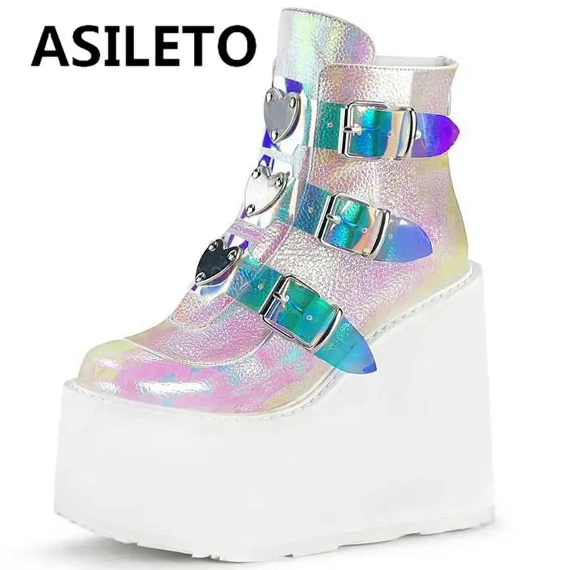 ASILETO Women Platform Boots Wedges Heel Round Toe Buckle Strap Big Size 35-43 Colorful Fashion Shoes Daily Girls Spring S4160
ASILETO Women Platform Boots Wedges Heel Round Toe Buckle Strap Big Size 35-43 Colorful Fashion Shoes Daily Girls Spring S4160