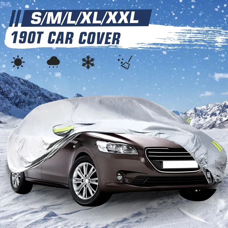 190T S/M/L/XL/XXL Car Snow Cover Car Cover Sunshade Outdoor Waterproof Anti Ice Frost Winter Auto Protector Exterior Cover
190T S/M/L/XL/XXL Car Snow Cover Car Cover Sunshade Outdoor Waterproof Anti Ice Frost Winter Auto Protector Exterior Cover