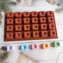 24 Cavity Square Silicone Mold Mini Candy Chocolate Gummy Ice Cube Jelly Truffles Moulds Cake Decorating Tool