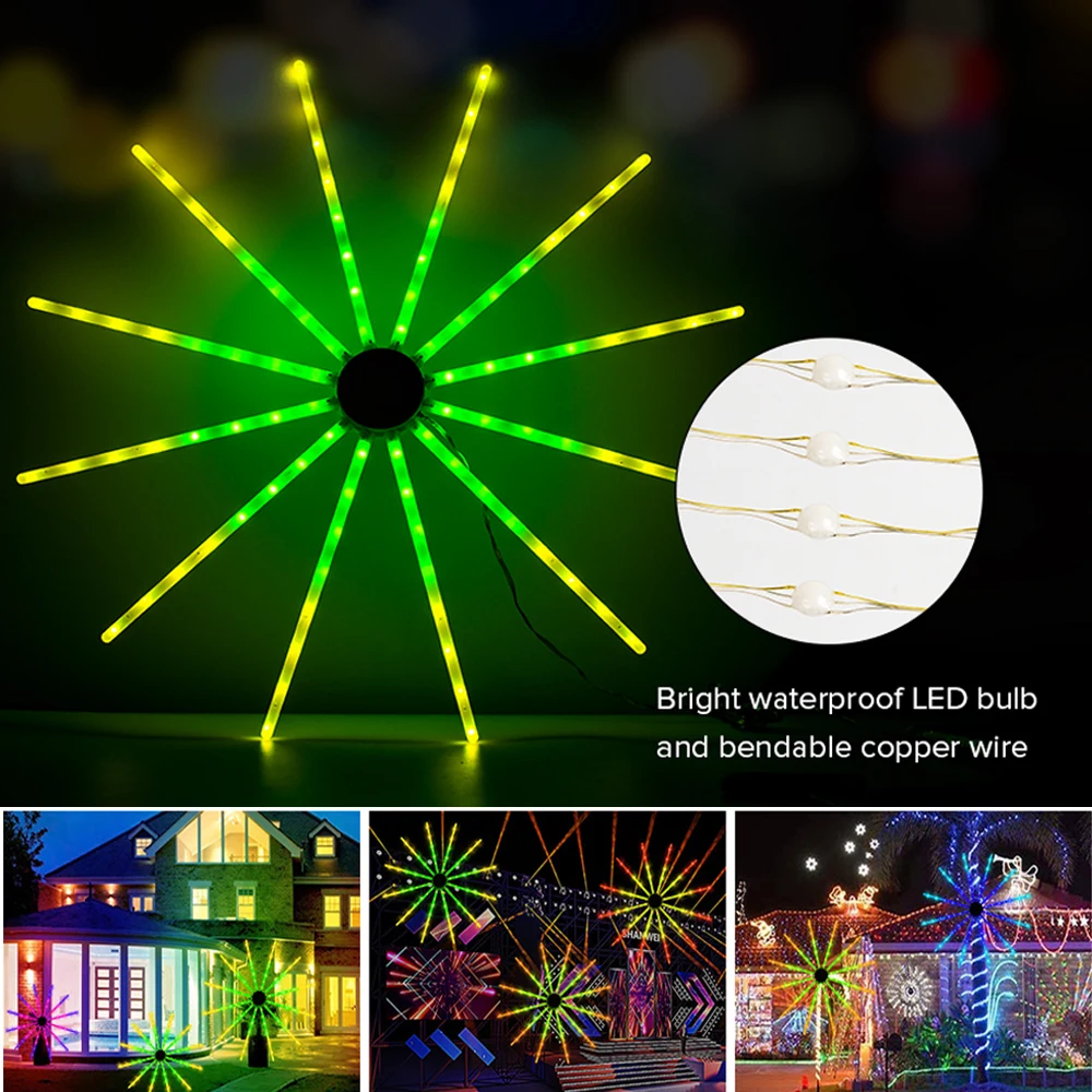 Firework Christmas Lights String WS2812B RGBIC 96 LED RF 4Key 18 Modes Party Holiday Festival Decor Outdoor Lighting IP65 USB 5V
Firework Christmas Lights String WS2812B RGBIC 96 LED RF 4Key 18 Modes Party Holiday Festival Decor Outdoor Lighting IP65 USB 5V