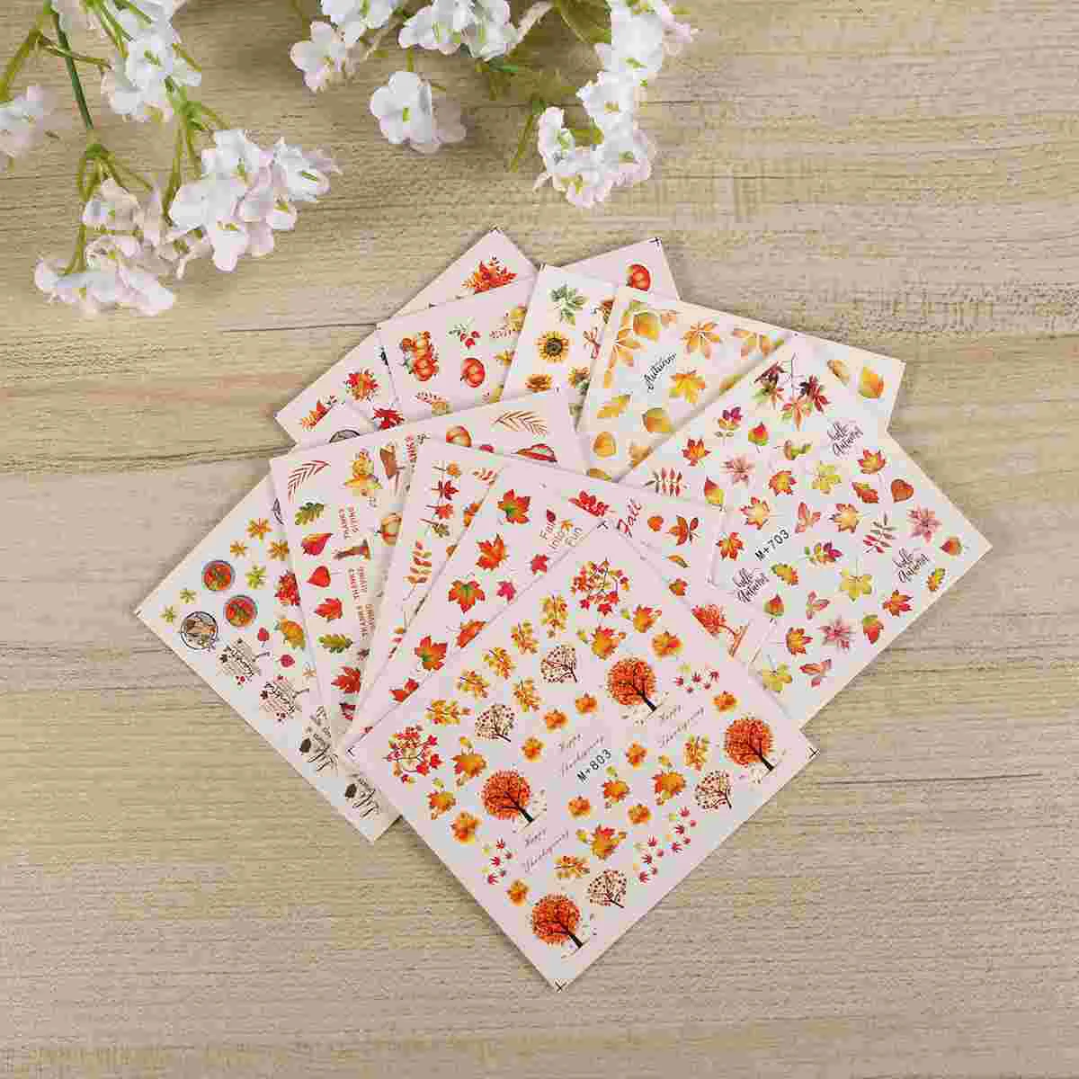 10pcs Nail Stickers Decals Nail Decals Adhesive Maple Leaf and Pumpkin Nail Decoration for Autumn Favors
10pcs Nail Stickers Decals Nail Decals Adhesive Maple Leaf and Pumpkin Nail Decoration for Autumn Favors