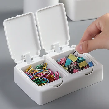 Plastic Storage Box with Lip Cover Household Desk Drawer Sundries Organizer Cotton Swabs Cotton Pad Container Mini Jewelry Box