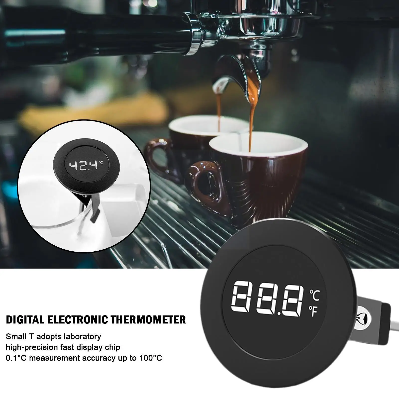 TIMEMORE Digital Little T LCD Display Thermo Detertor Coffee Thermometer Milk Coffee Latte Art Maker Tools Portable Thermome
TIMEMORE Digital Little T LCD Display Thermo Detertor Coffee Thermometer Milk Coffee Latte Art Maker Tools Portable Thermome