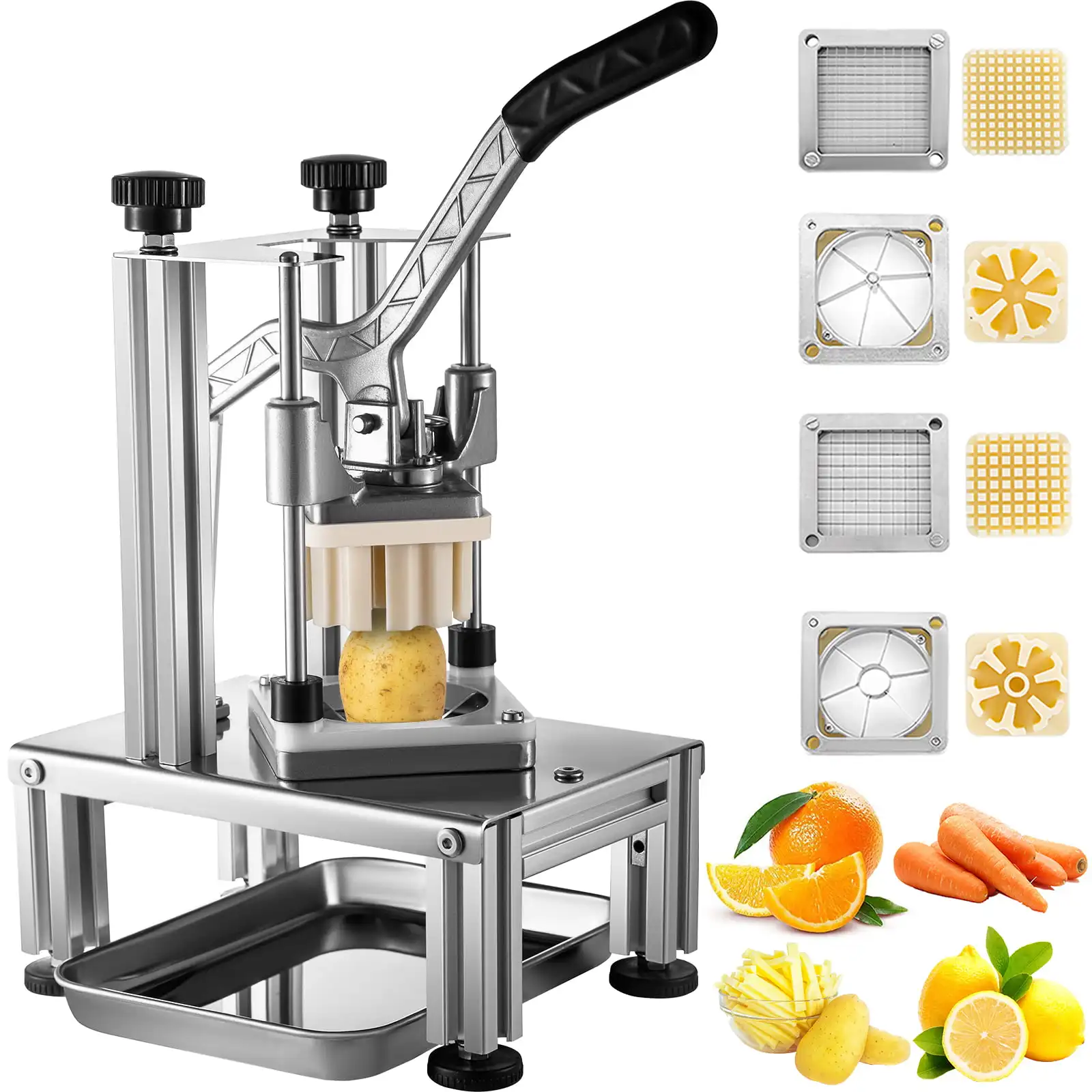 NEW Commercial French Fry Cutter with 4 Replacement Blades, 1/4″ and 3/8″ Blade Easy Dicer Chopper, 6Wedge Slicer and 6Wedge
NEW Commercial French Fry Cutter with 4 Replacement Blades, 1/4″ and 3/8″ Blade Easy Dicer Chopper, 6Wedge Slicer and 6Wedge