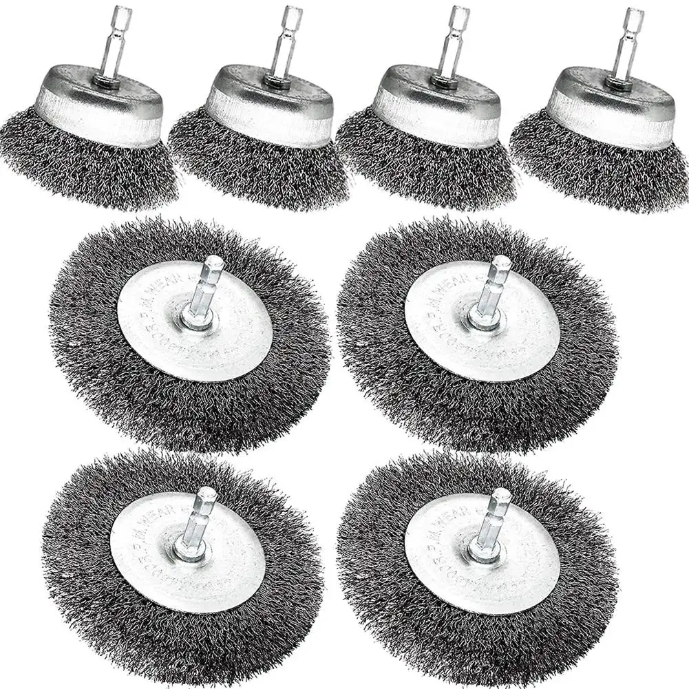 8 Pack Wire Brush for Drill, 3 Inch DriIl Wire Brushes,1/4 Inch Hex Wire Cup Brush Set for Cleaning Rust, Wire Brush
8 Pack Wire Brush for Drill, 3 Inch DriIl Wire Brushes,1/4 Inch Hex Wire Cup Brush Set for Cleaning Rust, Wire Brush