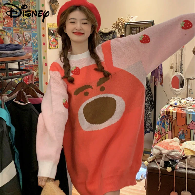 Новинка, милые свитеры Disney с мультяшным медведем, женские пуловеры на осень и зиму, корейский модный топ в стиле колледжа, свитер, одежда Y2k
Новинка, милые свитеры Disney с мультяшным медведем, женские пуловеры на осень и зиму, корейский модный топ в стиле колледжа, свитер, одежда Y2k
