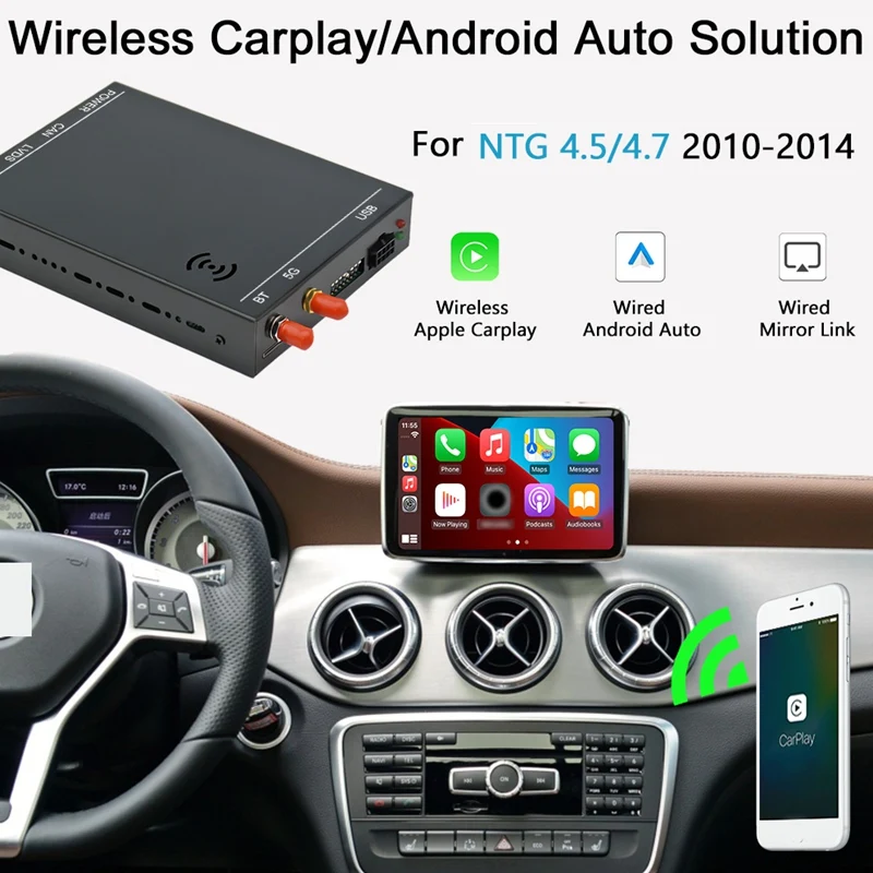 Wireless Carplay Decoder Box Android Auto Mirror Link For Mercedes Benz A B C E GLA 2010-2014 NTG 4.5/4.7
Wireless Carplay Decoder Box Android Auto Mirror Link For Mercedes Benz A B C E GLA 2010-2014 NTG 4.5/4.7