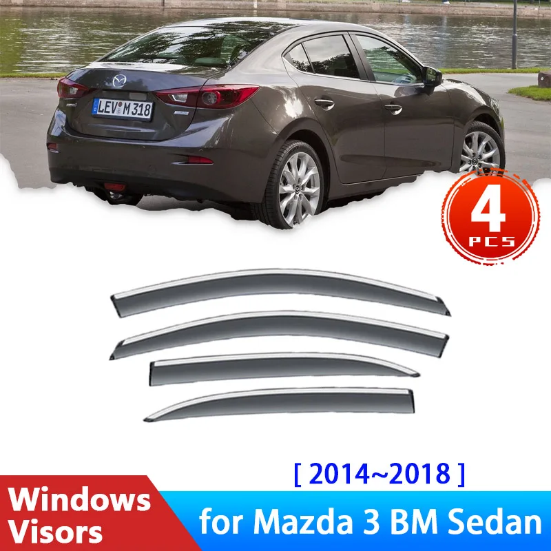 Автомобильные Боковые окна козырьки для Mazda 3 Sedan Mazda3 BM BN 2014 ~ 2018 аксессуары