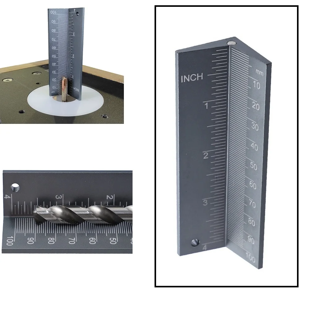 Multi-functional Drill Bit Height Depth Angle Gauge Metric&Inch Aluminum Alloy Limit Ring Angle Measurer Woodworking Tool
Multi-functional Drill Bit Height Depth Angle Gauge Metric&Inch Aluminum Alloy Limit Ring Angle Measurer Woodworking Tool