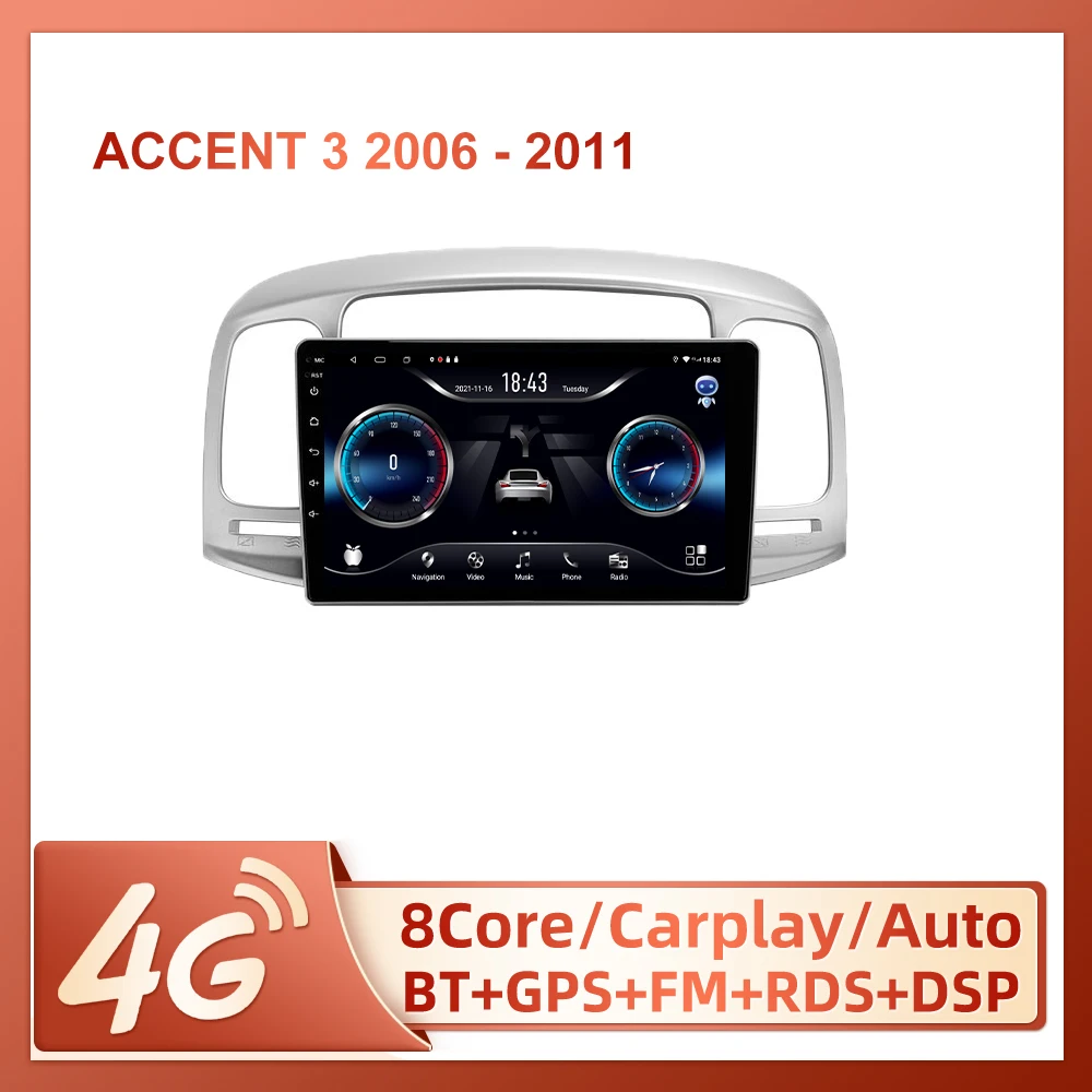 JIULUNET For Hyundai Accent 3 2006 - 2011 Car Radio Ai Voice Carplay Multimedia Video Player Navigation GPS 2din
JIULUNET For Hyundai Accent 3 2006 - 2011 Car Radio Ai Voice Carplay Multimedia Video Player Navigation GPS 2din