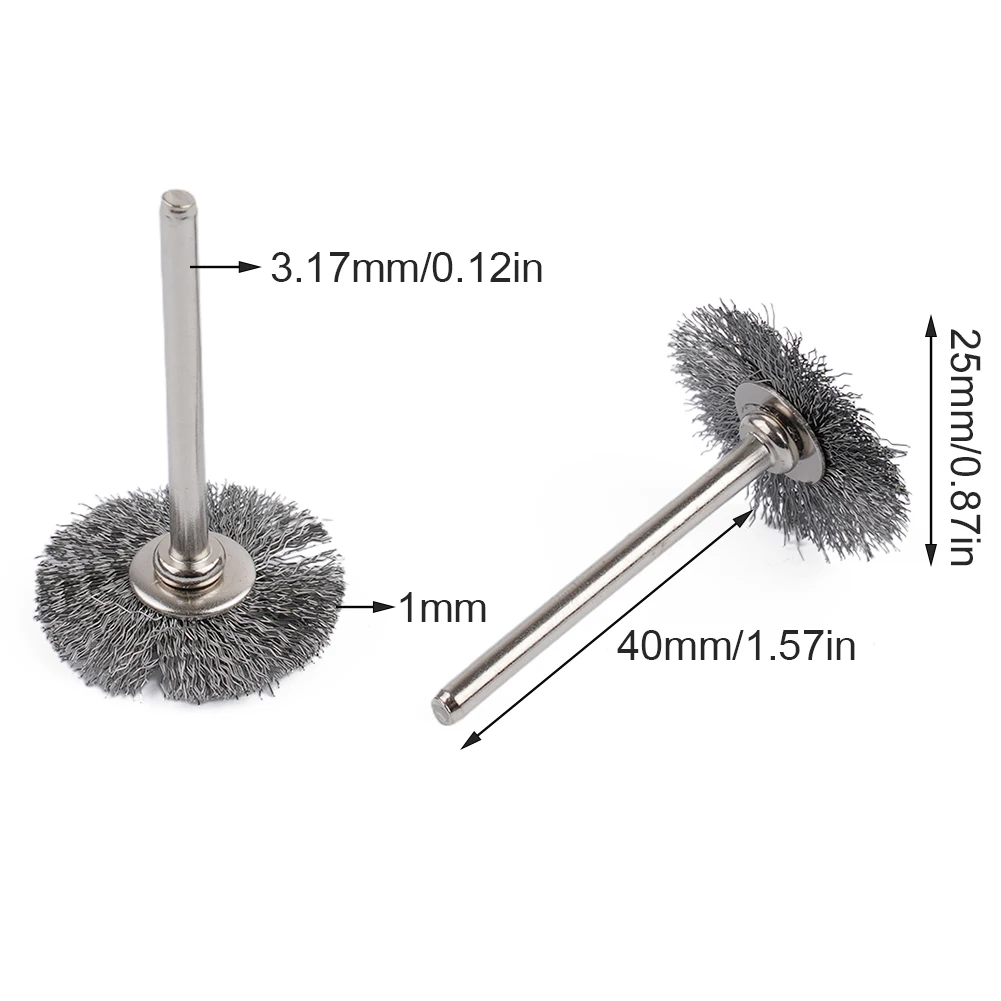 20pcs Drill Brush Wire Wheel Brush 3.175*25mm Metal Polishing Wood Carving Brush For Electrical Grinder Rotary Tools Accessories
20pcs Drill Brush Wire Wheel Brush 3.175*25mm Metal Polishing Wood Carving Brush For Electrical Grinder Rotary Tools Accessories