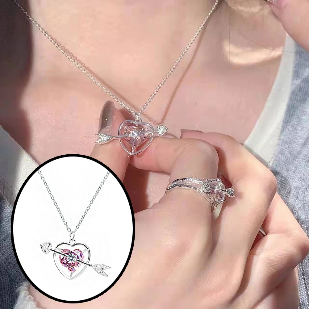 One Arrow Through Heart Pink Diamond Necklace Fashion Jewelry Love Pendant Grace Love Clavicle Chain Fashion Necklace
One Arrow Through Heart Pink Diamond Necklace Fashion Jewelry Love Pendant Grace Love Clavicle Chain Fashion Necklace