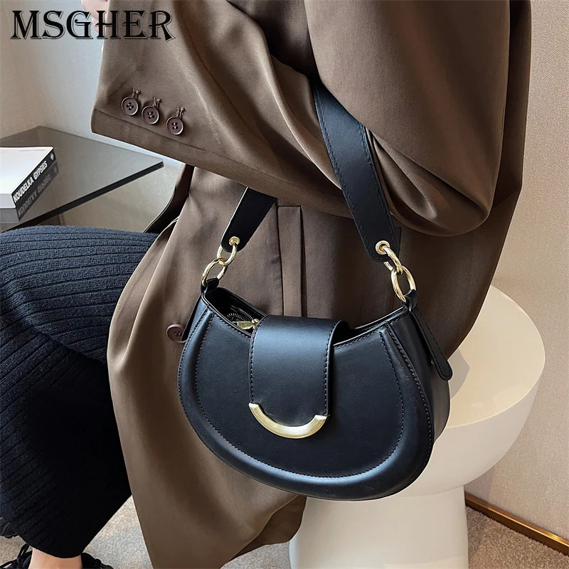 

Кожаная сумка высокого качества, роскошная брендовая сумка-мессенджер на плечо с цепочкой для женщин, новинка 2022, квадратная сумка в форме полумесяца, Sac A Main