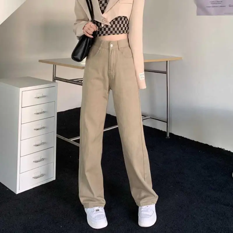 Khaki Female Jeans Vintage High Waist Straight Loose Wide Leg Pants Fashion Casual Y2k Women's Jeans Trousers Mopping Pants
Khaki Female Jeans Vintage High Waist Straight Loose Wide Leg Pants Fashion Casual Y2k Women's Jeans Trousers Mopping Pants