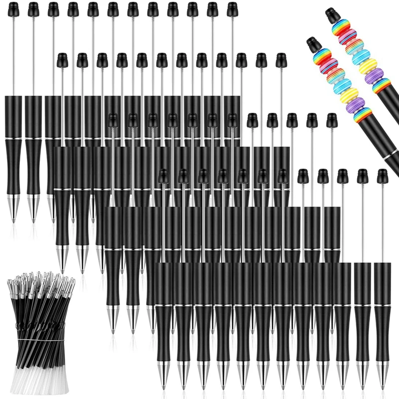 50Pcs Plastic Beadable Pen Shaft Black Ink Beaded Pens With 50 Refills For DIY Making Gift Blue
50Pcs Plastic Beadable Pen Shaft Black Ink Beaded Pens With 50 Refills For DIY Making Gift Blue