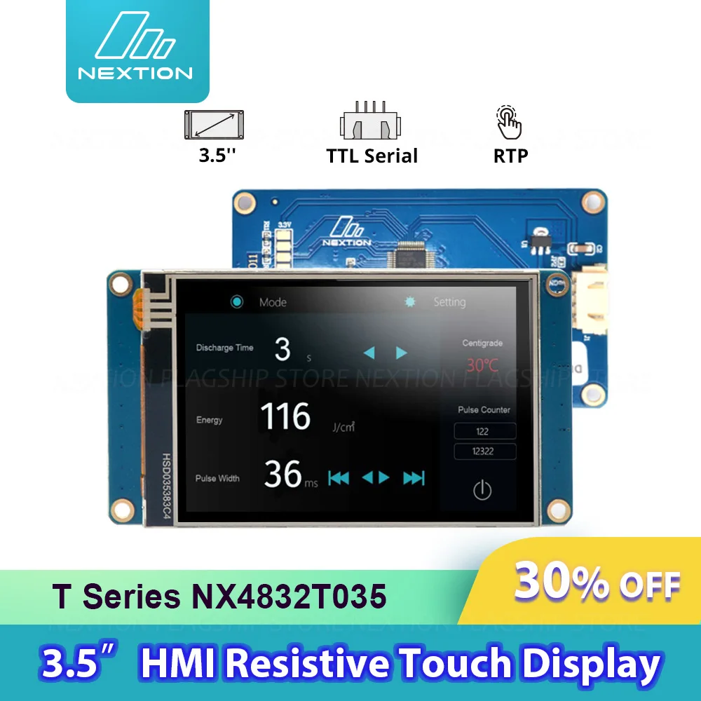 

Nextion NX4832T035 3.5" HMI Inteligent Resistive Touch Screen TFT LCD Display Module Smart USART UART Serial