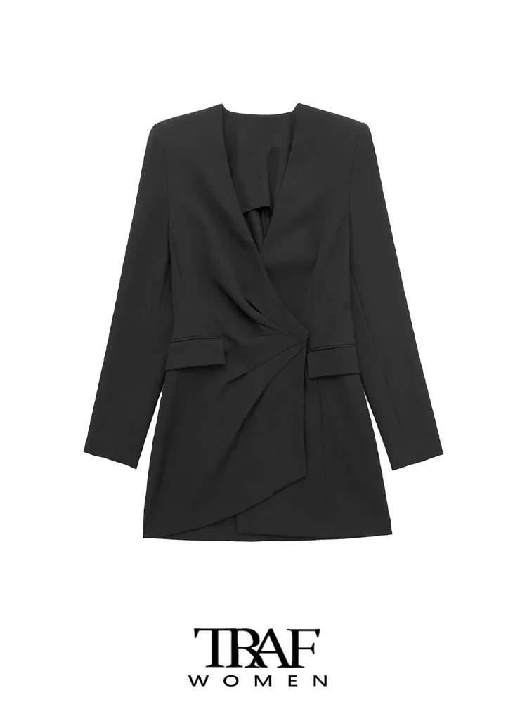 Платье-мини женское Винтажное с V-образным вырезом и длинным рукавом
Платье-мини женское Винтажное с V-образным вырезом и длинным рукавом