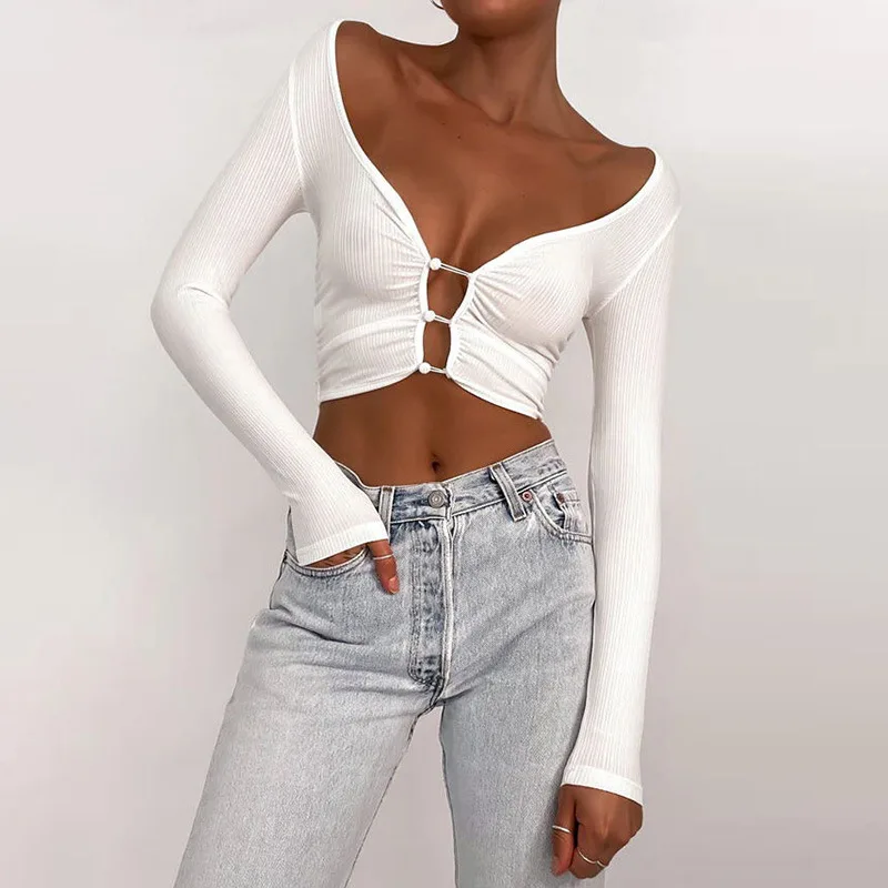 Женская футболка, короткий топ, Новинка осени, пикантный облегающий Кардиган с длинным рукавом, женская футболка
Женская футболка, короткий топ, Новинка осени, пикантный облегающий Кардиган с длинным рукавом, женская футболка