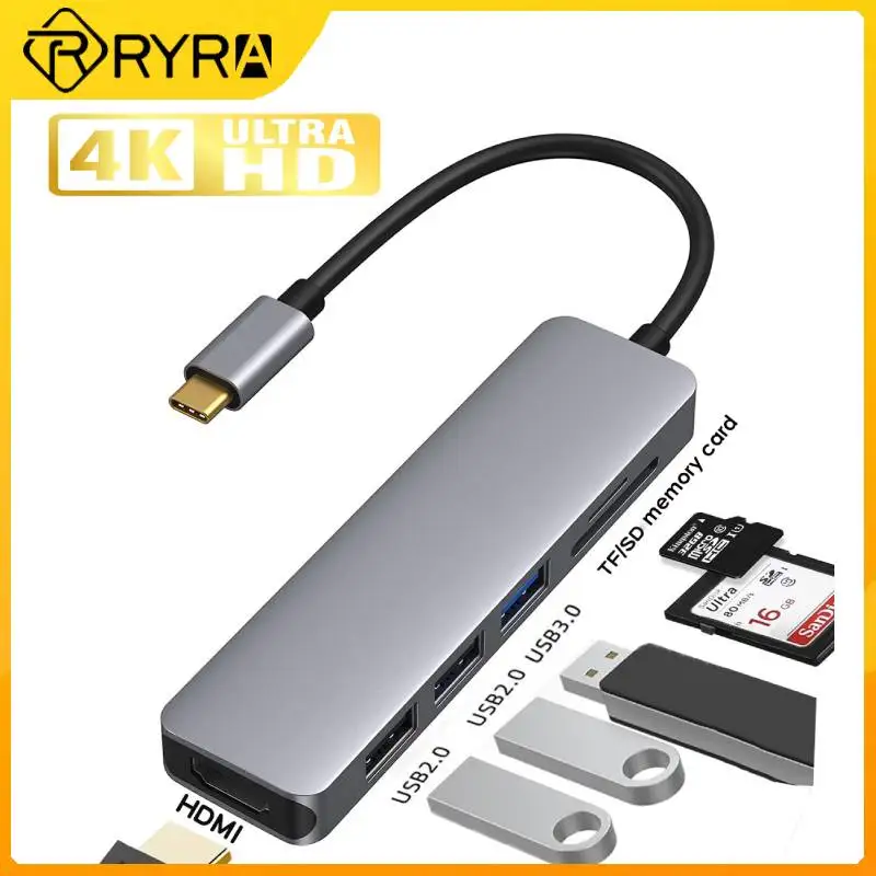 USB-разветвитель RYRA 6 в 1 с 4 портами USB 3,0 3,0 и адаптером PD60W 
USB-разветвитель RYRA 6 в 1 с 4 портами USB 3,0 3,0 и адаптером PD60W