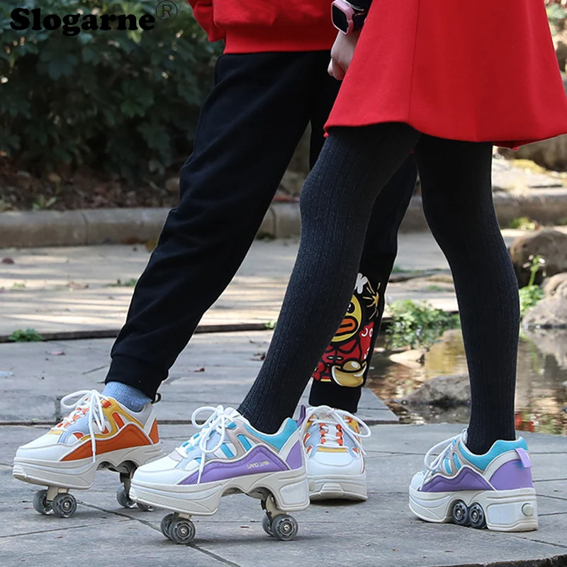 Kids' Sneakers Four Wheels Skate Shoes Dual Use Walking Double-Row Roller Girls' Running Roller Skates Boy Inline Skates Unisex
Kids' Sneakers Four Wheels Skate Shoes Dual Use Walking Double-Row Roller Girls' Running Roller Skates Boy Inline Skates Unisex