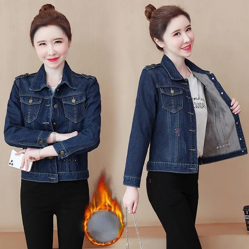 Высококачественные женские зимние джинсовые куртки с вышивкой, Повседневная теплая верхняя одежда в Корейском стиле, свободная утепленная... 
Высококачественные женские зимние джинсовые куртки с вышивкой, Повседневная теплая верхняя одежда в Корейском стиле, свободная утепленная...