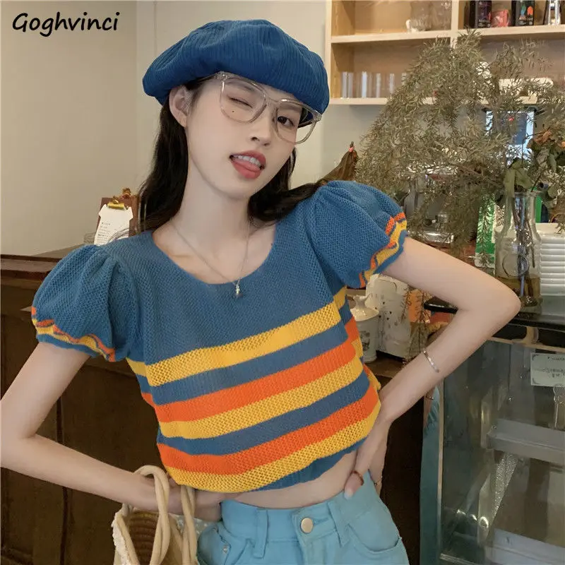 Puff Short Sleeve T-shirts Women Panelled Striped Minority Chic Ins Girlish BF Vintage Korean Preppy Style Y2k Crop Tops Summer
Puff Short Sleeve T-shirts Women Panelled Striped Minority Chic Ins Girlish BF Vintage Korean Preppy Style Y2k Crop Tops Summer