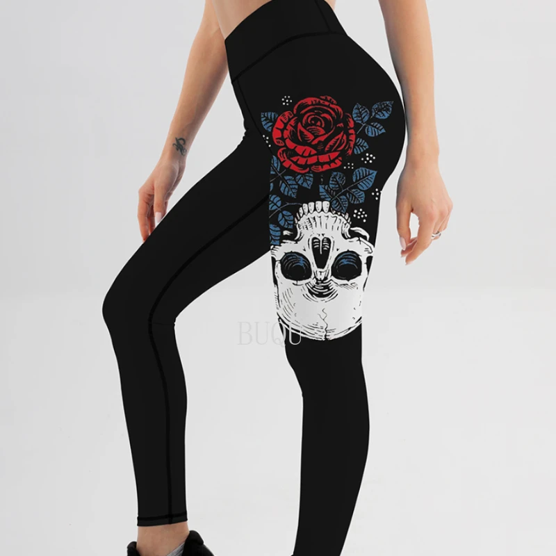 High Waist Black Leggings Ladies Sexy Skull&Roses Printed Gym Sports Workout Leggings Push Up Fitness Female Leggins BUQU
High Waist Black Leggings Ladies Sexy Skull&Roses Printed Gym Sports Workout Leggings Push Up Fitness Female Leggins BUQU
